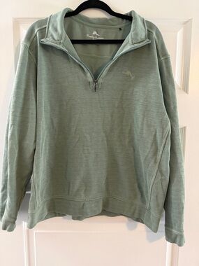Tommy Bahama Light Mint Green Quarter-Zip Pullover